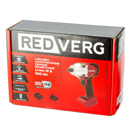 Аккумуляторный гайковерт ударный REDVERG RD-IW18BL-500/U (без акк, без з/у)