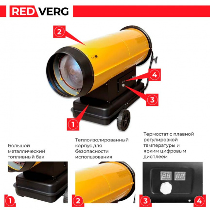 Дизельный воздухонагреватель REDVERG RD-DHD150T