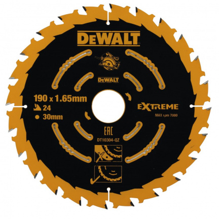 Диск пильный по дереву DeWalt CONSTRUCTION DT10304 190х30мм 24T