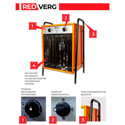 Электрический воздухонагреватель REDVERG RD-EHS30/380