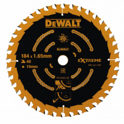 Диск пильный по дереву DeWalt CONSTRUCTION DT10303 184х16мм 40T