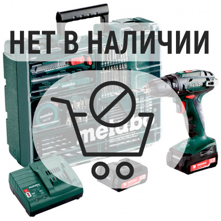 Аккумуляторная дрель-шуруповерт Metabo BS 14.4 + набор оснастки